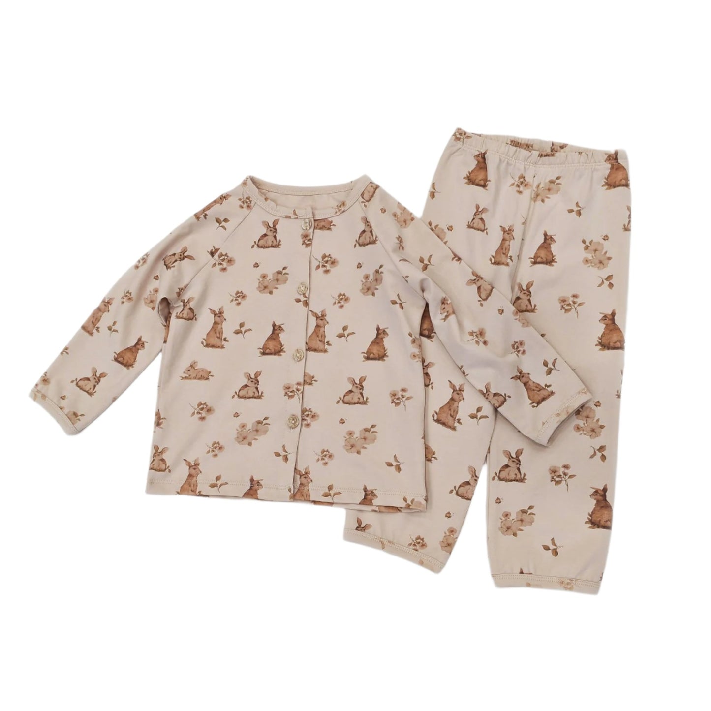 Fox and Friends Cotton Pajama Set - 2 Piece Button Front