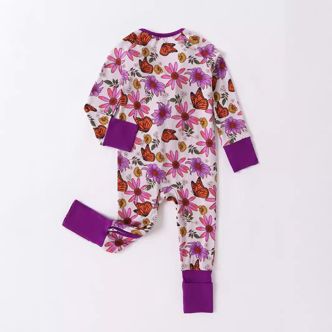 AW2024 Baby baby bamboo Baby Sleeper Bamboo Bamboo Pajamas Bamboo Zippy Google new Sleepers + Zippys Toddler toddler bamboo Comfortable Bamboo Baby Zippy Sleeper - Soft, Convertible Sleepwear || Butterfly Meadow Isla + Bo