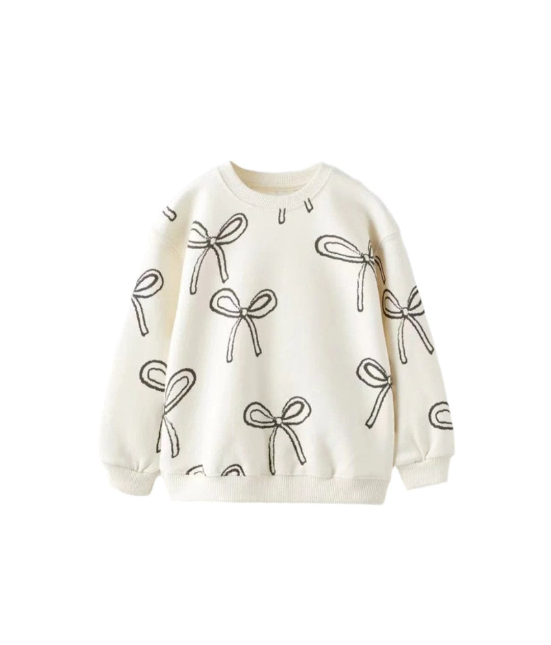 Pretty Bow Print Cotton Blend Sweatshirt