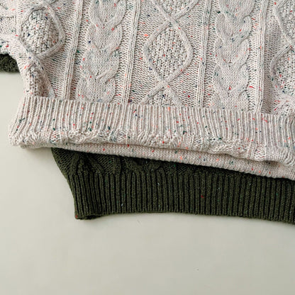 Cozy Cable Knit Sweater & Wide-Leg Knit Pants (Sold Separately)