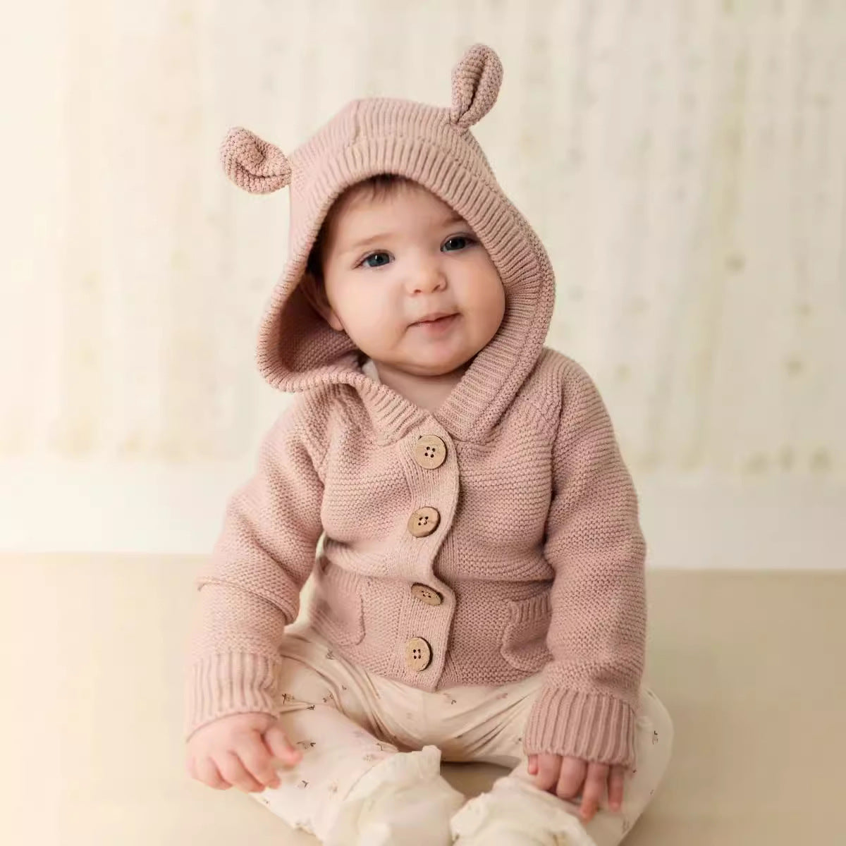 Baby Bear Knit Hooded Cardigan- CLEARANCE - Main Image