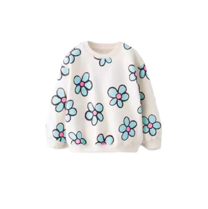 Pretty Bow Print Cotton Blend Sweatshirt