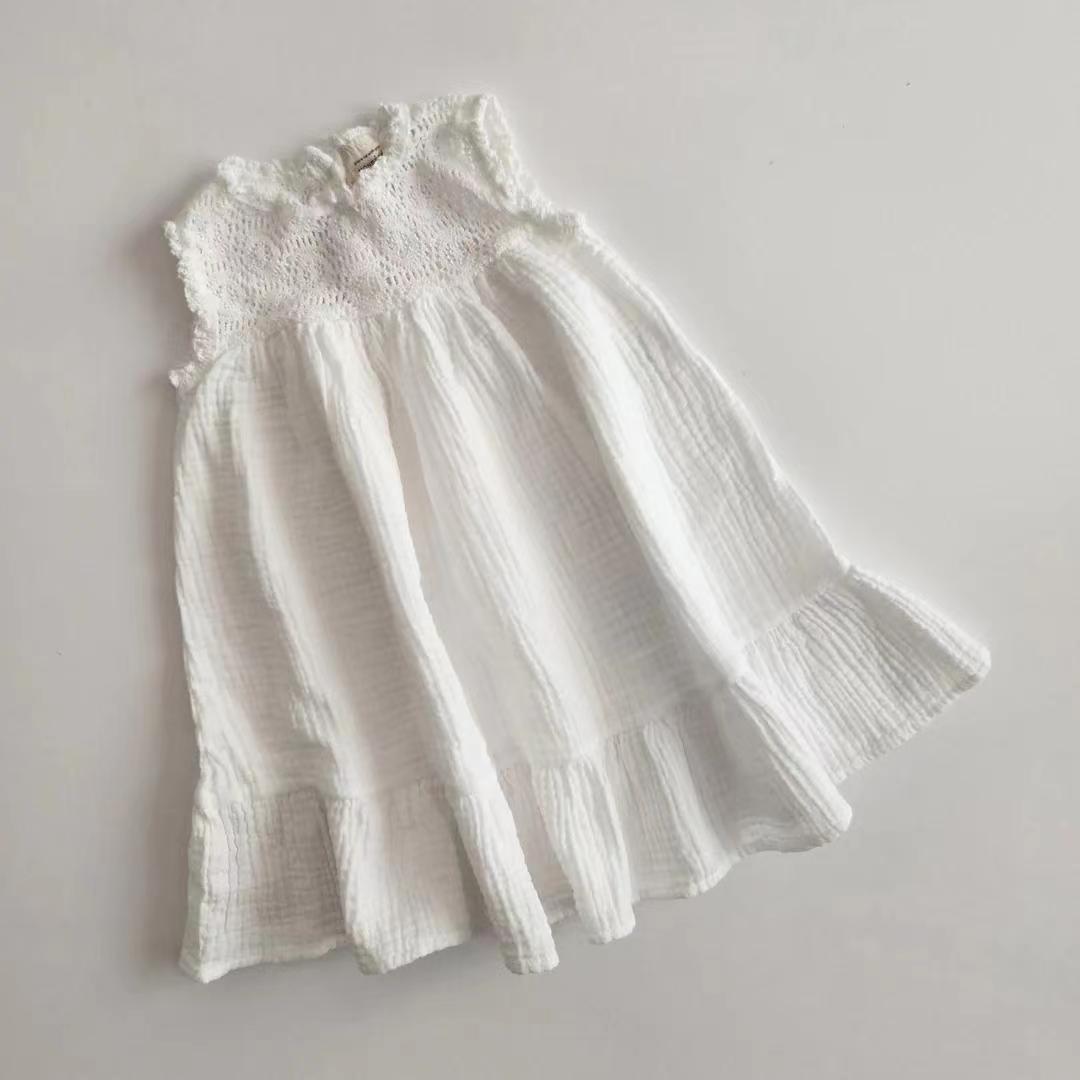Vintage Lace Cotton Dress for Girls