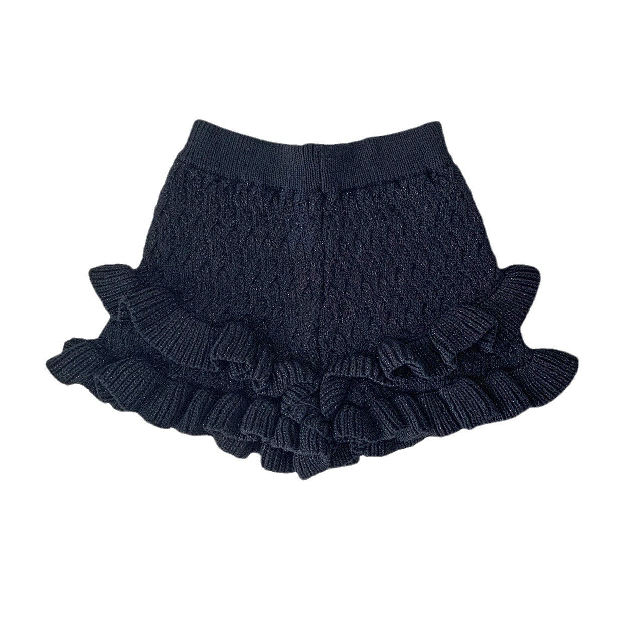 Ruffled Sweater Knit Bloomer Shorts