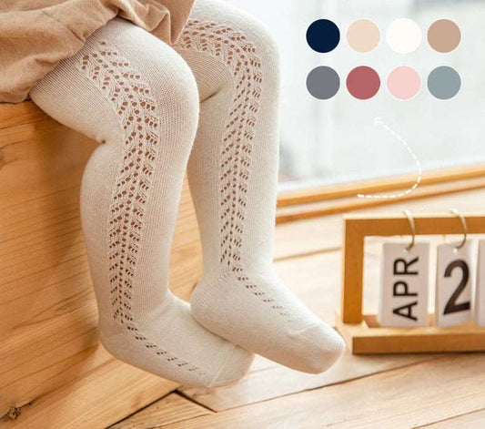 Open Knit Work Cotton Tights