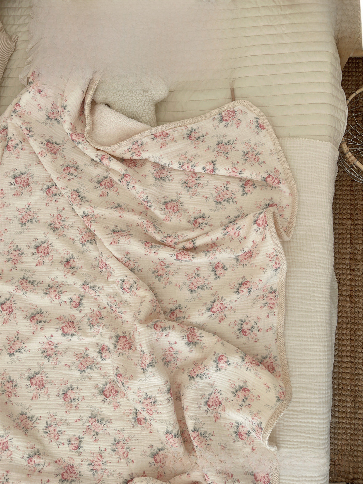 Vintage Plush lightweight Muslin Snuggle Blanket