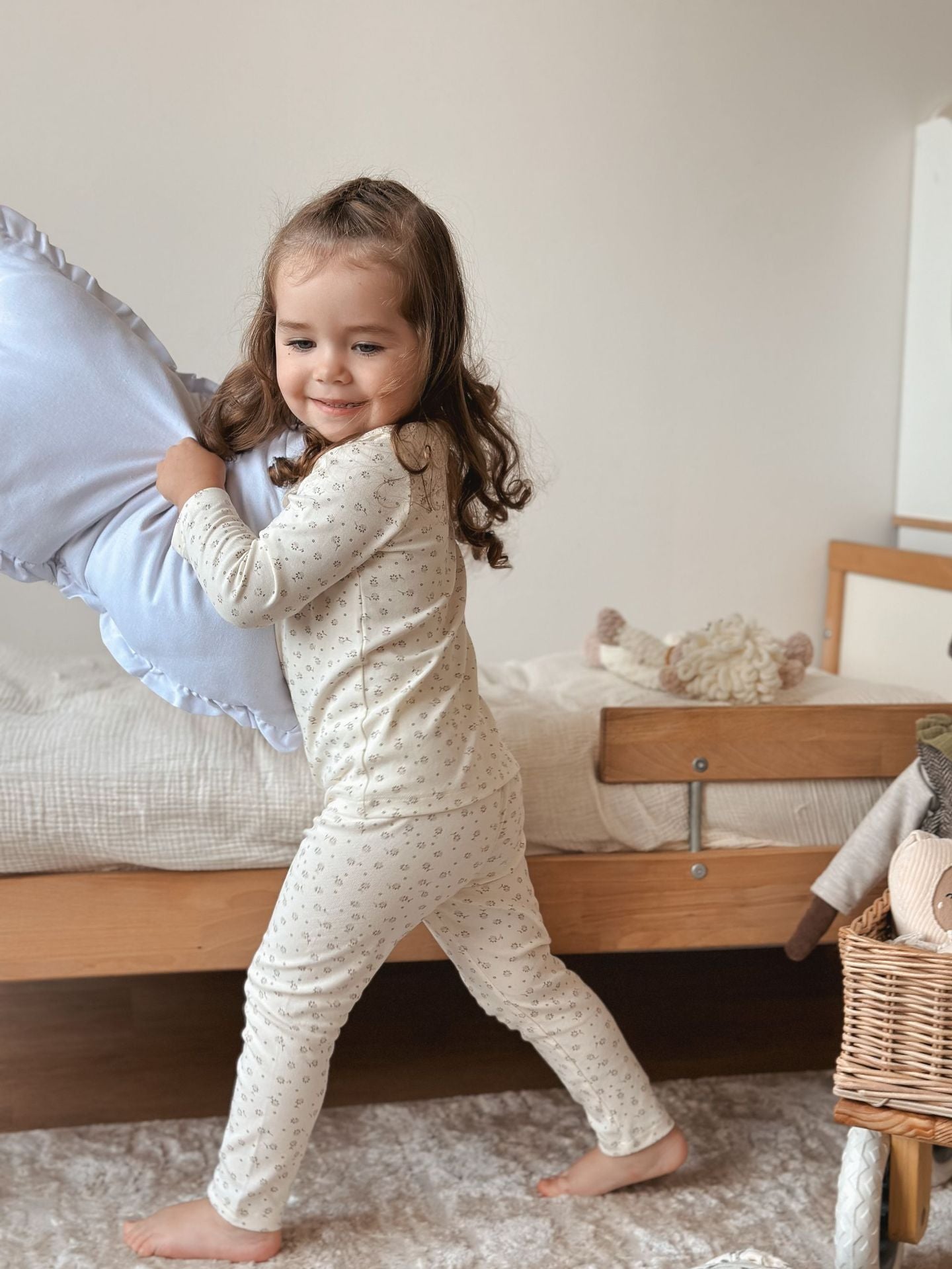 Lace-Trim Cotton Pajama Set- CLEARANCE