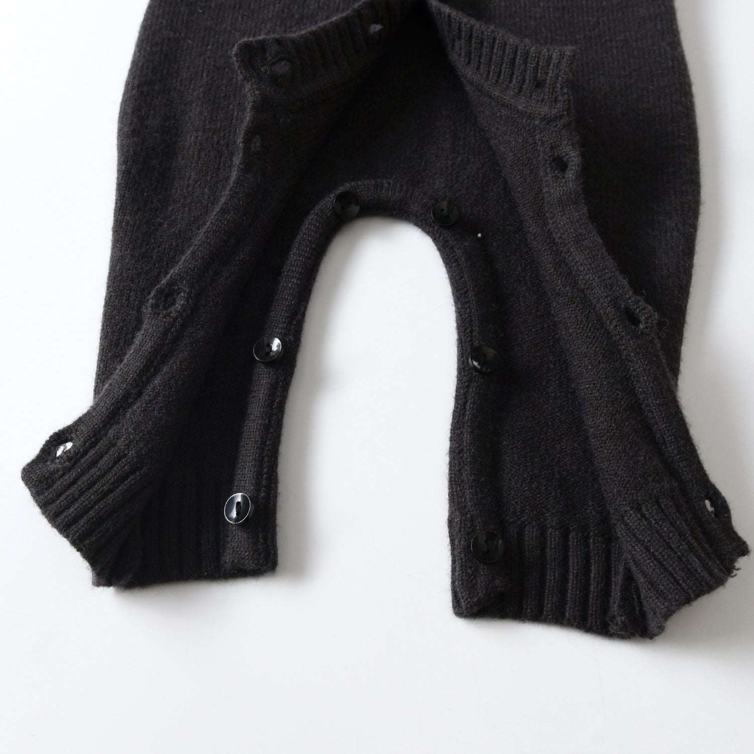 Angora Knit Button Front Jumpsuit || Charcoil