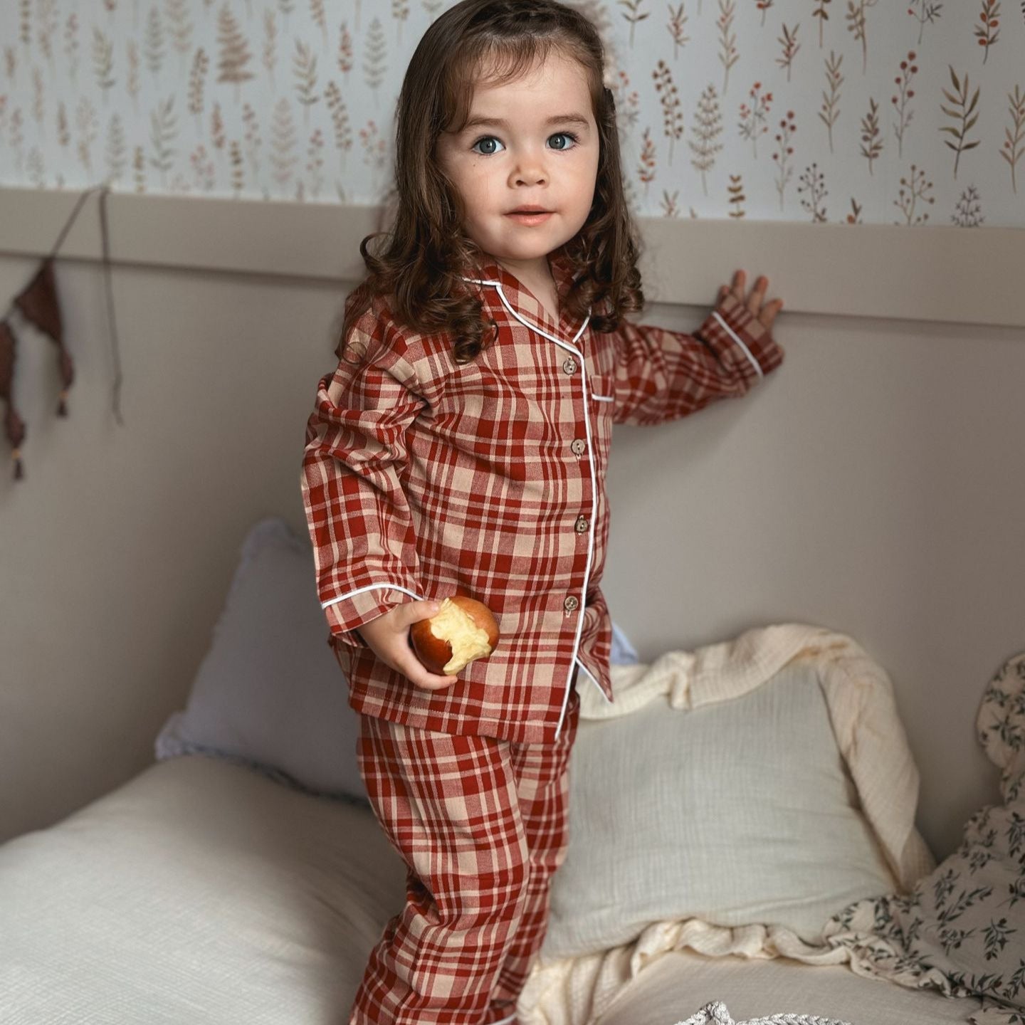 Classic Plaid Cotton Pajama Set - Red & Blue Two-Piece Sleepwear- CLEARANCE