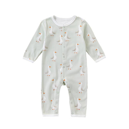 Long Sleeve Button Front Romper | Waddles- CLEARANCE