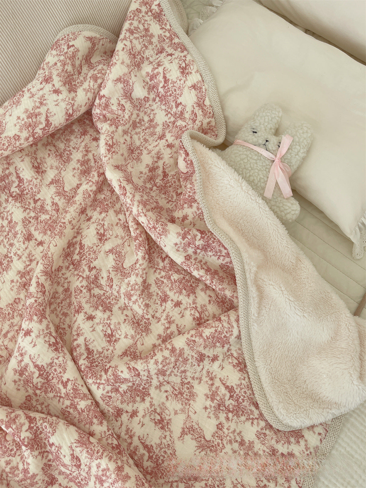 Vintage Plush lightweight Muslin Snuggle Blanket