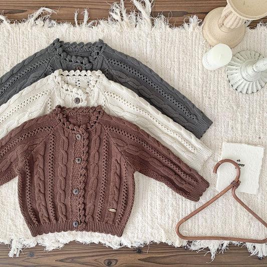 Vintage Baby Cable Knit Cardigan