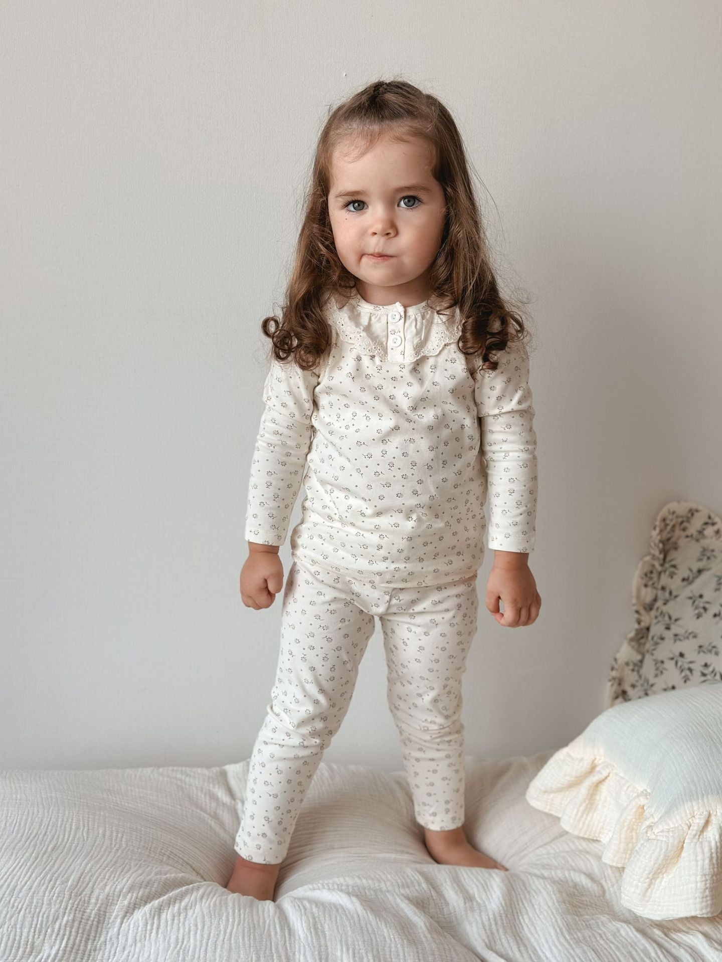 Lace-Trim Cotton Pajama Set- CLEARANCE