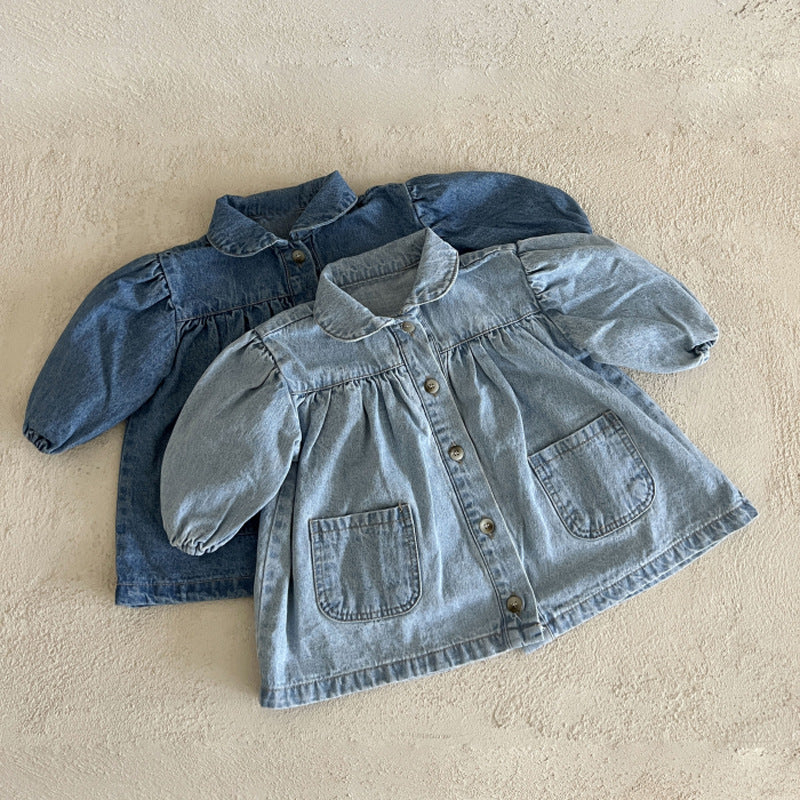 AW2024 Baby baby denim dress Baby Dress baby gift baby girl fashion Baby Jean Dress Back to School Dress button-front denim dress dark wash denim dress denim dress Dress dresses durable baby clothes everyday wear baby dress girls dress Google light wash denim dress machine washable baby clothes new newborn gift newborn girl gift special occasion baby dress Toddler toddler denim dress Toddler Dress toddler fashion Classic Button Front Denim Dress Isla + Bo