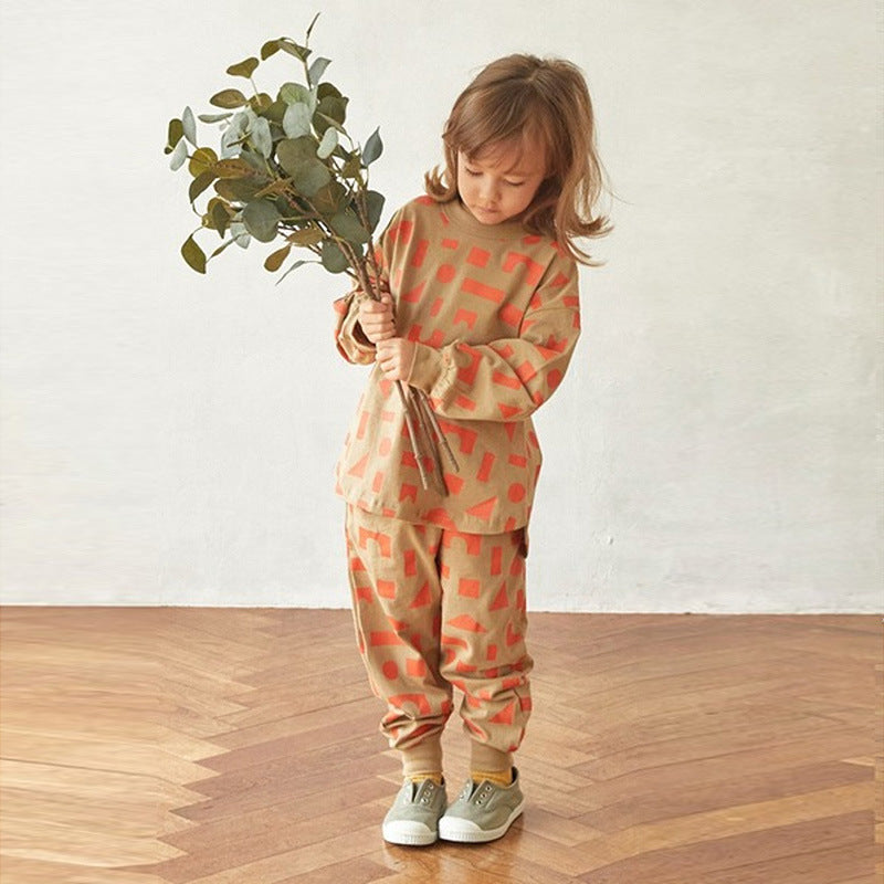 Cotton Printed Four-Season Long-Sleeved Suit