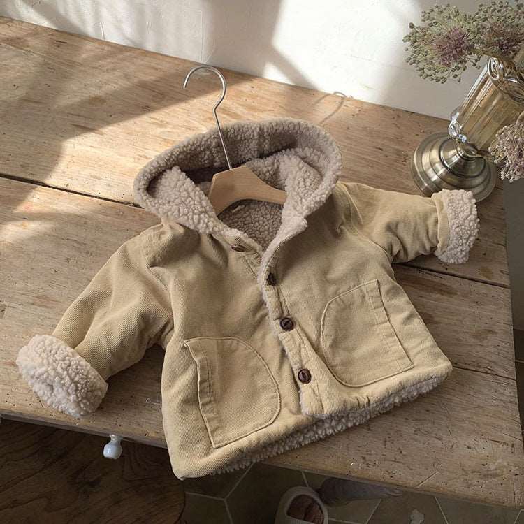 Accessories AW2023 Baby Baby Jacket Google Jacket new Outerwear Sale Toddler Toddler Jacket Cozy Corduroy Jacket || Tan + Coffee Isla + Bo