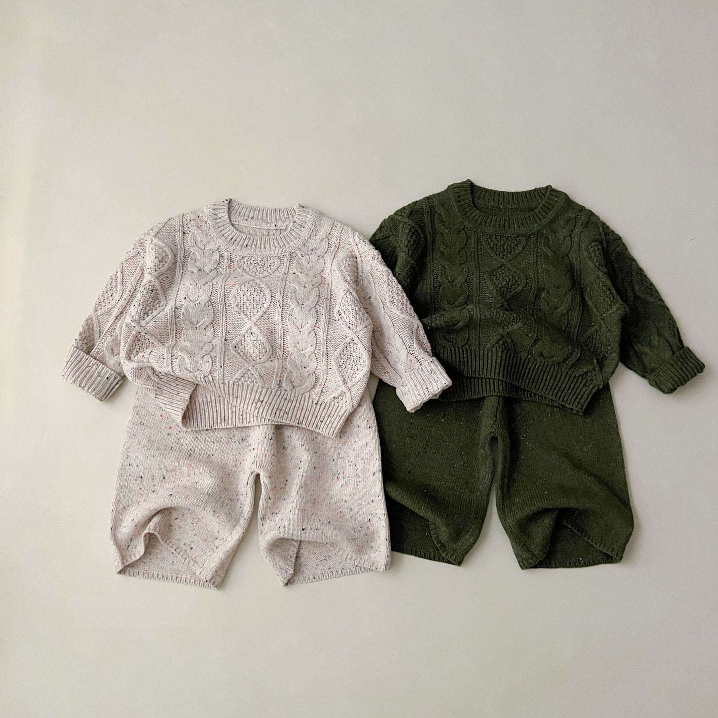 Cozy Cable Knit Sweater & Wide-Leg Knit Pants (Sold Separately)