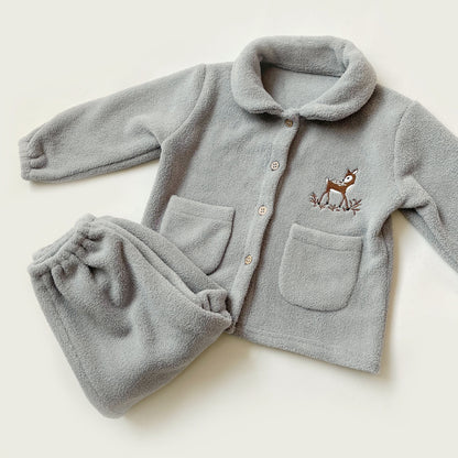 Woodland Embroidered 2-Piece Fleece Suit