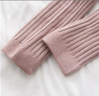 Combed Cotton Cable Knit Ankle Leggings