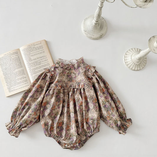 Vintage Nordic Blossom Bubble Romper- CLEARANCE