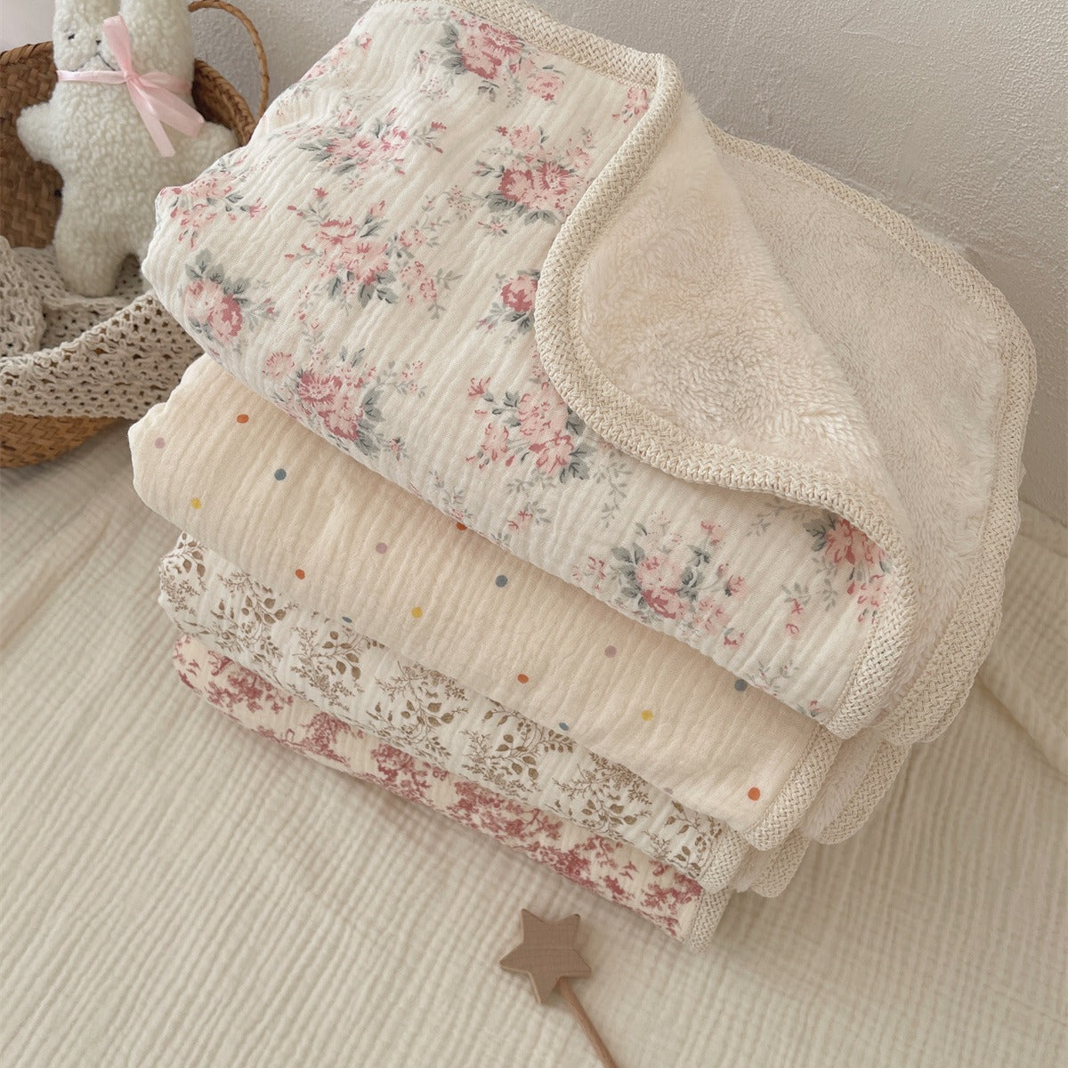 Vintage Plush lightweight Muslin Snuggle Blanket