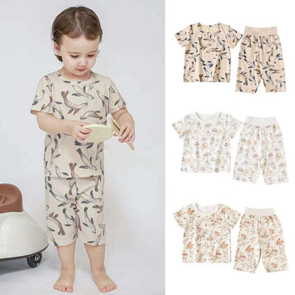 Baby Baby Set Cotton Cotton Set Google Mini SS2023 Sale Toddler Toddler Set Up & Away Short Sleeve Top & Shorts Cotton Set || Seal Splash Isla + Bo