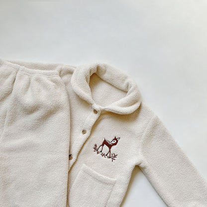 Woodland Embroidered 2-Piece Fleece Suit