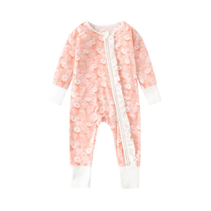 Convertible Bamboo Zippy Romper with Ruffles | Alphabet