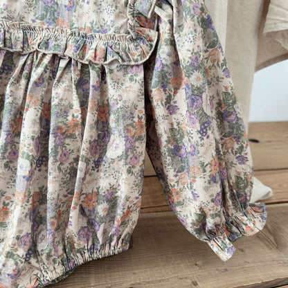 Vintage Nordic Blossom Bubble Romper