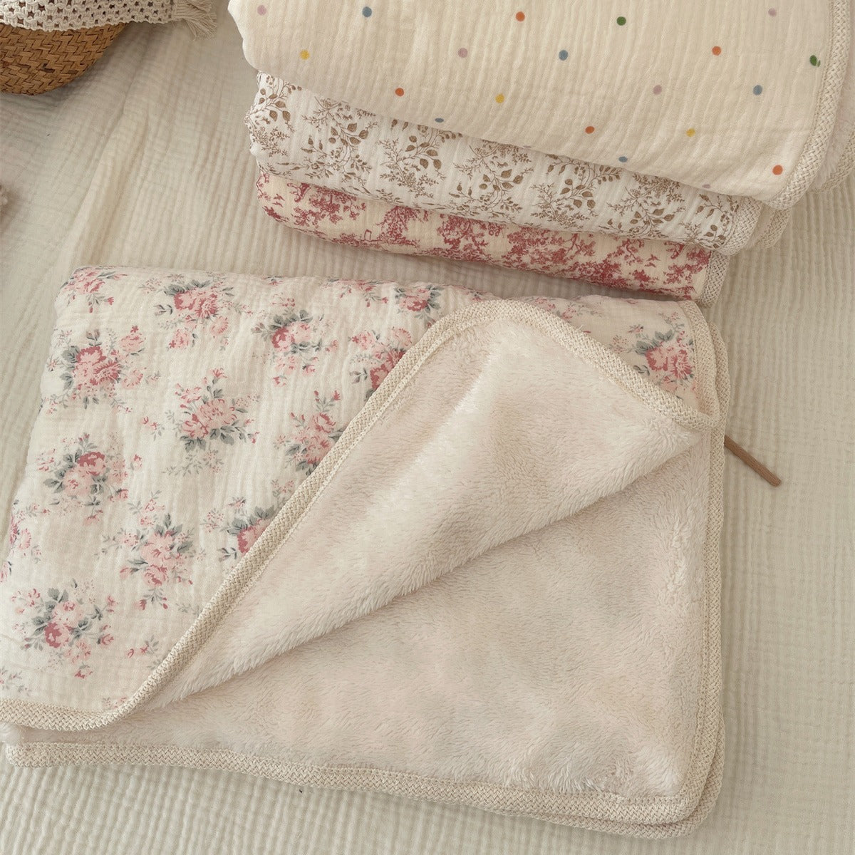 Vintage Plush lightweight Muslin Snuggle Blanket