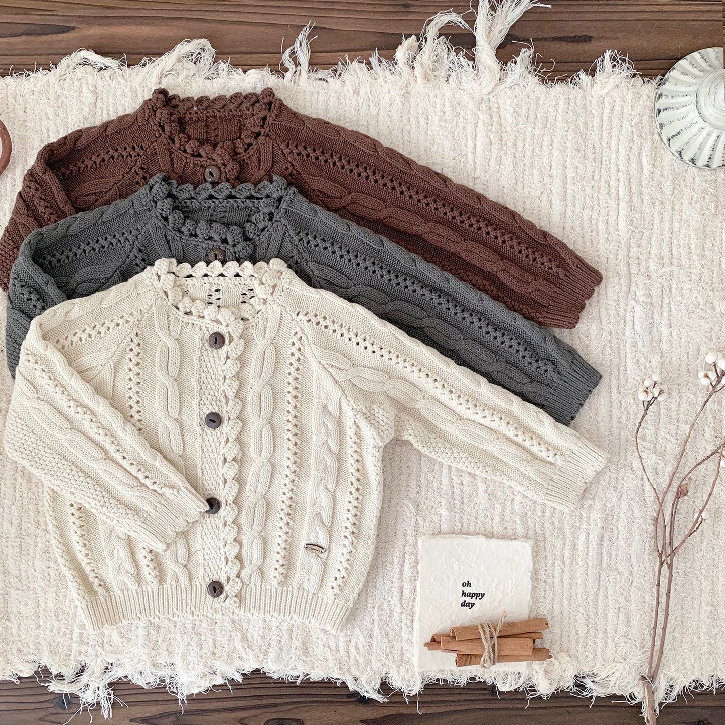 Vintage Baby Cable Knit Cardigan