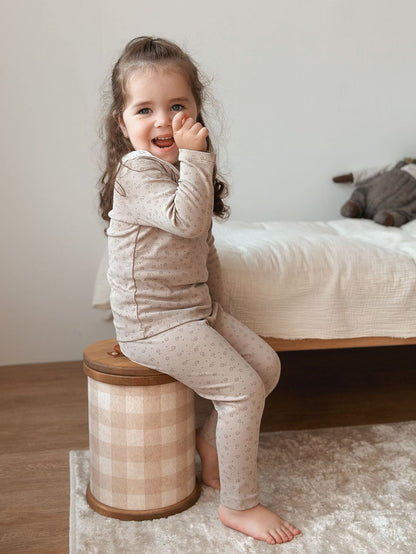 Lace-Trim Cotton Pajama Set