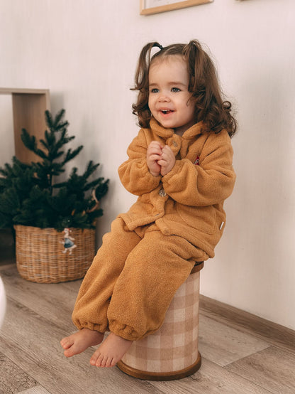 Woodland Embroidered 2-Piece Fleece Suit