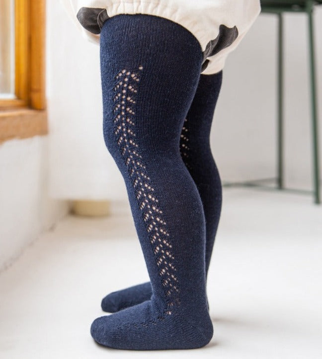 Open Knit Work Cotton Tights