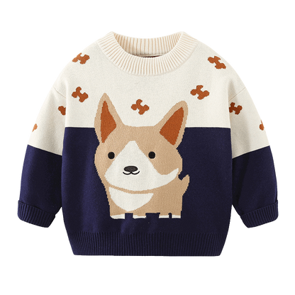 Toddler and Kids Knit Corgi Pullover 18 24 Months Red Corgi