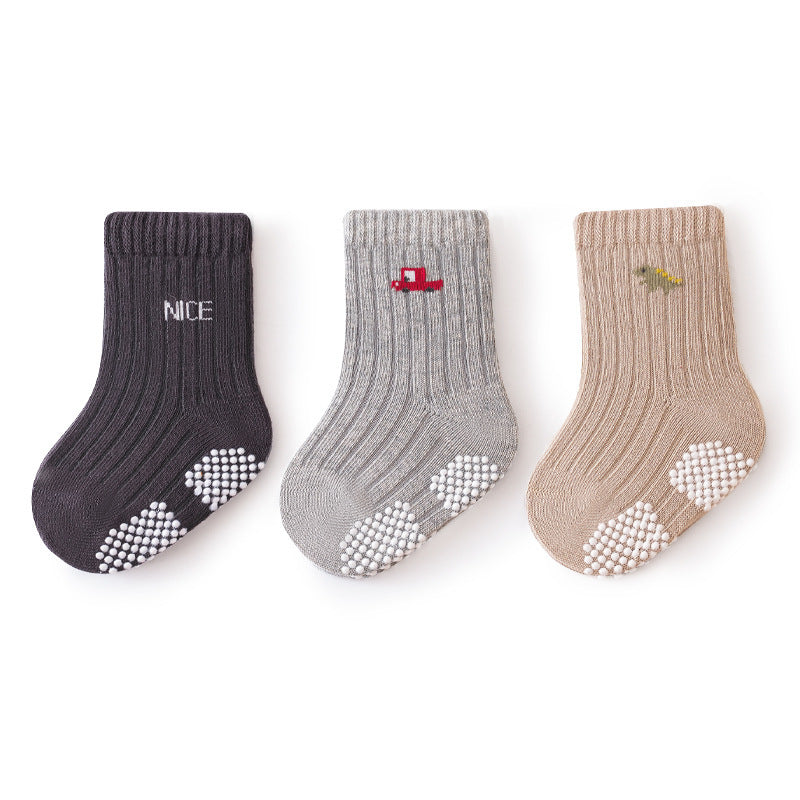 Soft Combed Cotton Anti-Slip Baby Socks