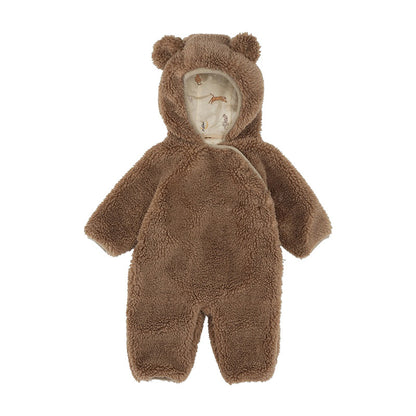 Sherpa Baby Bear Jumpsuit || Brown + Milky Bear